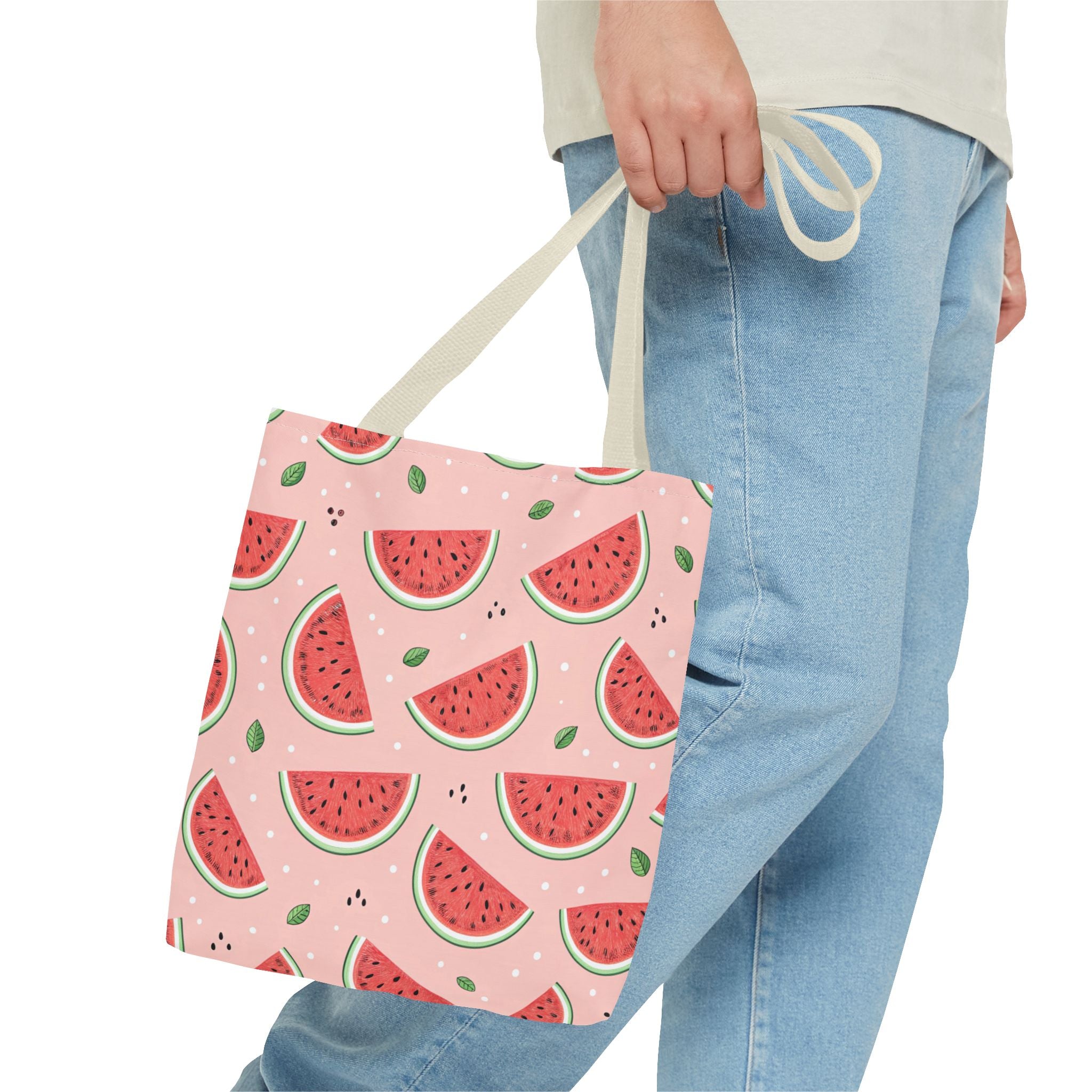 Watermelon Pattern Tote Bag | Pink Summer Fruit Print