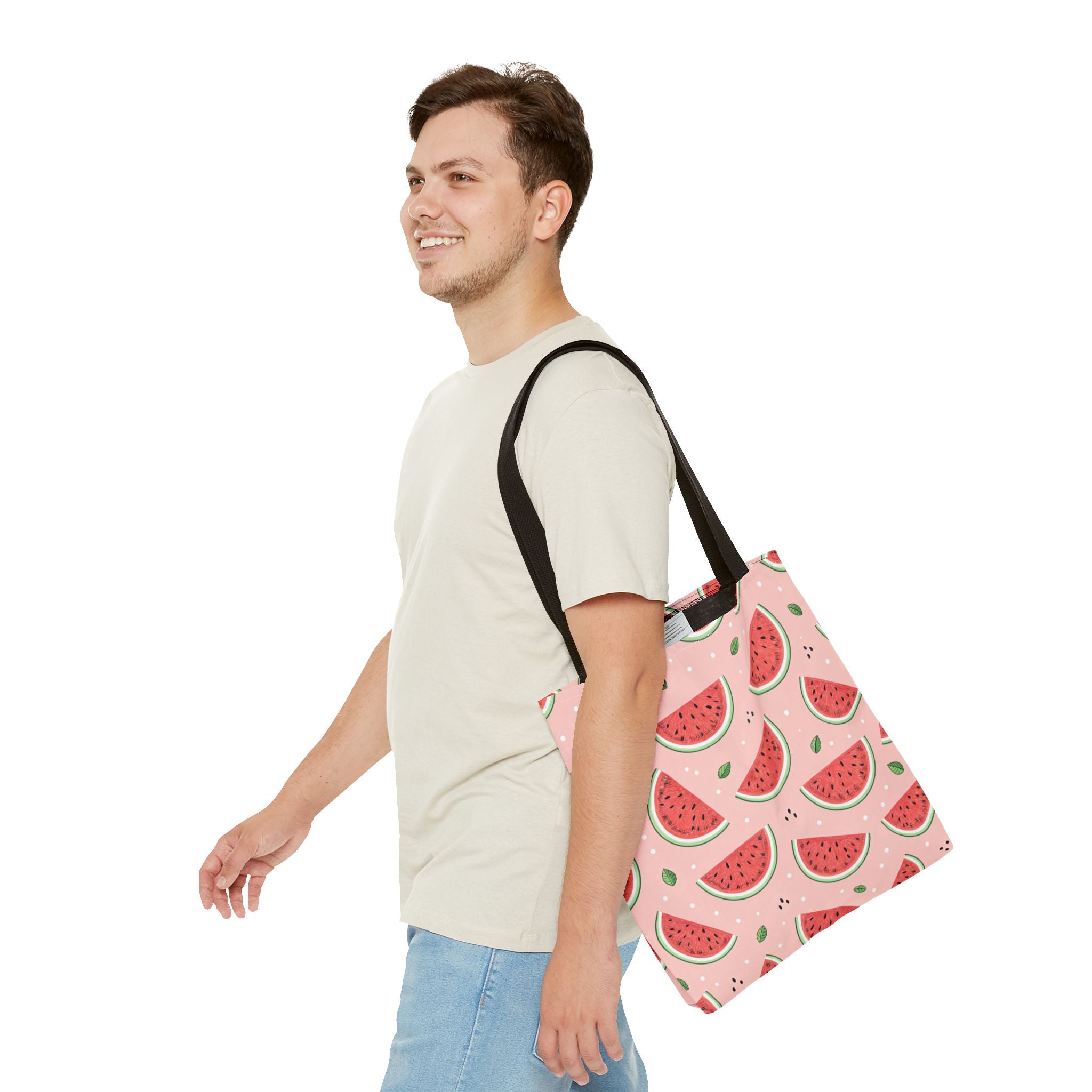 Watermelon Pattern Tote Bag | Pink Summer Fruit Print
