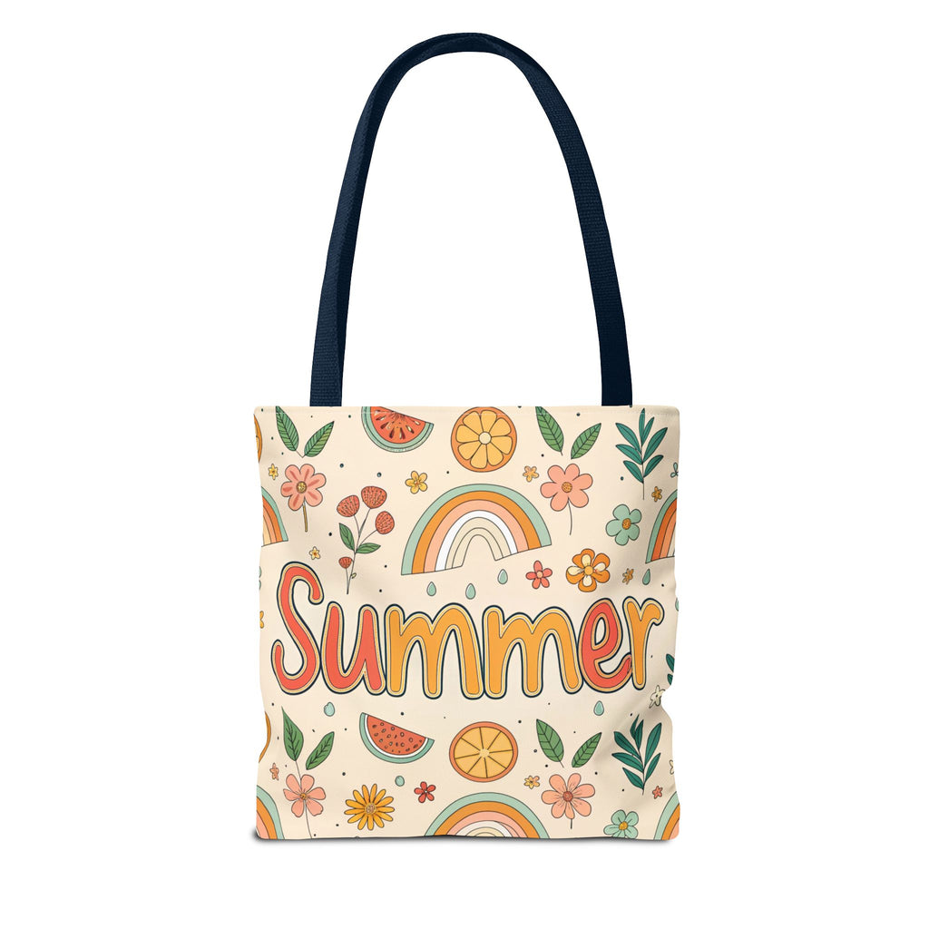 Summer Pattern Tote Bag | Rainbow, Watermelon, Floral Beach Vibes