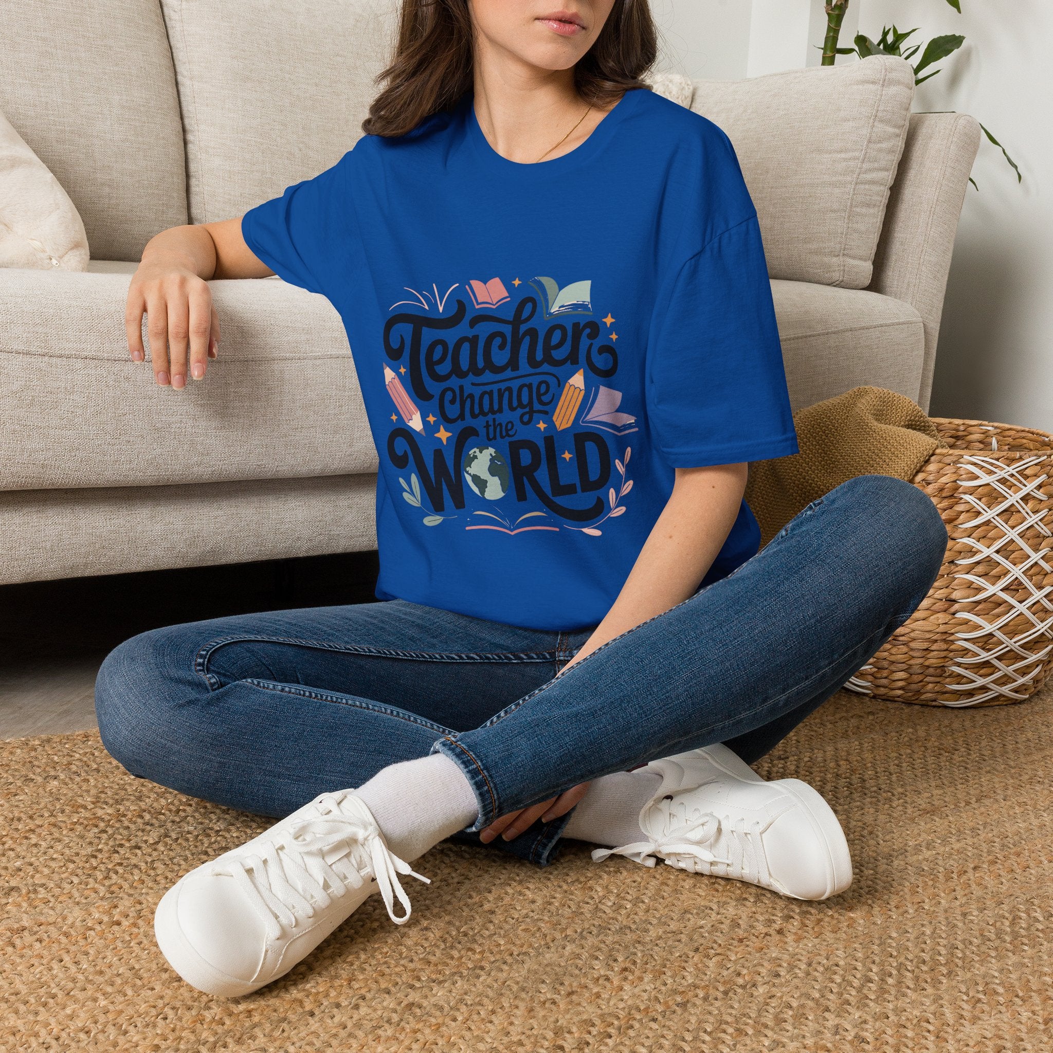 Teacher Change the World T-Shirt | School Teacher Typography Tee