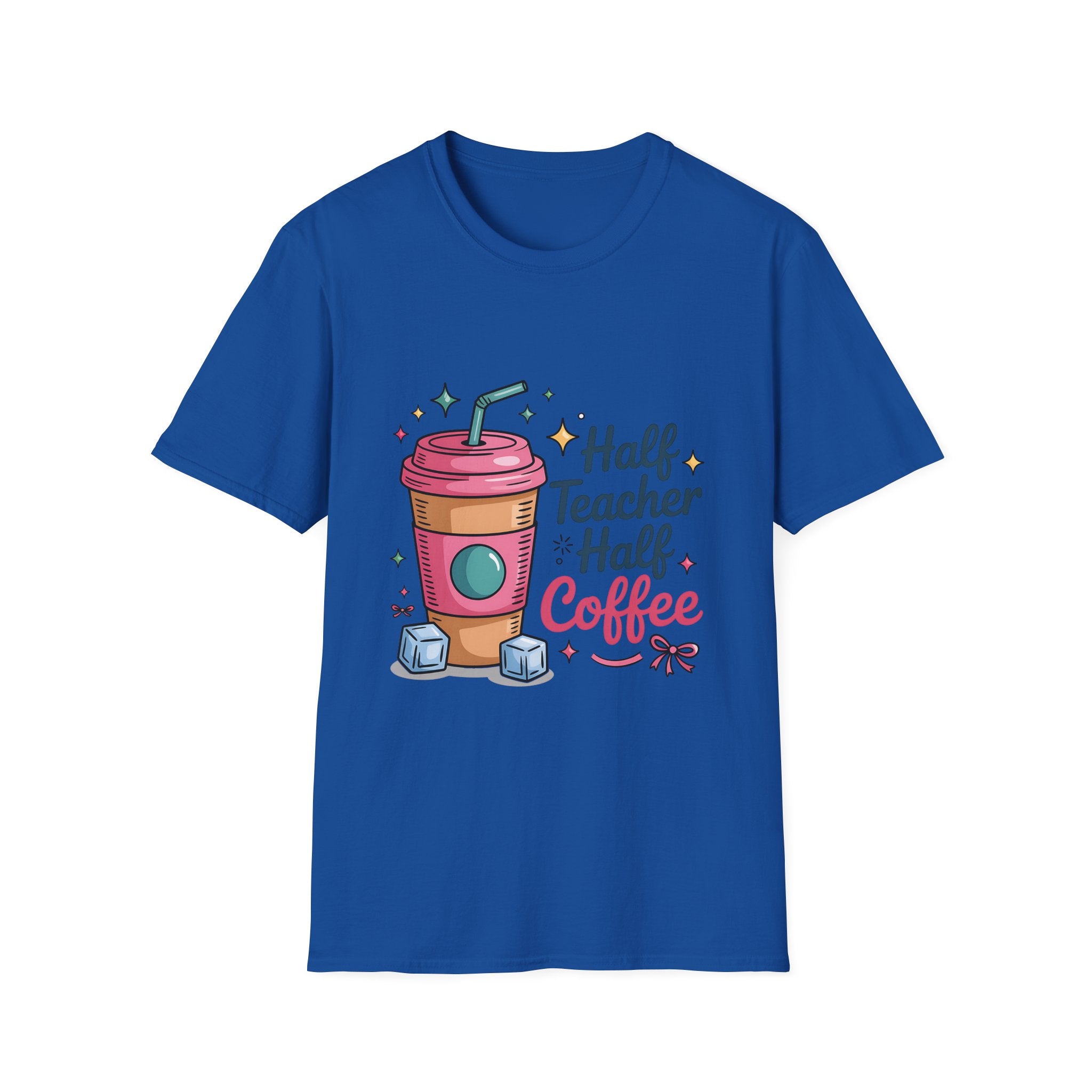 Half Teacher Half Coffee T-Shirt | Cute Coffee Cup Teacher Tee