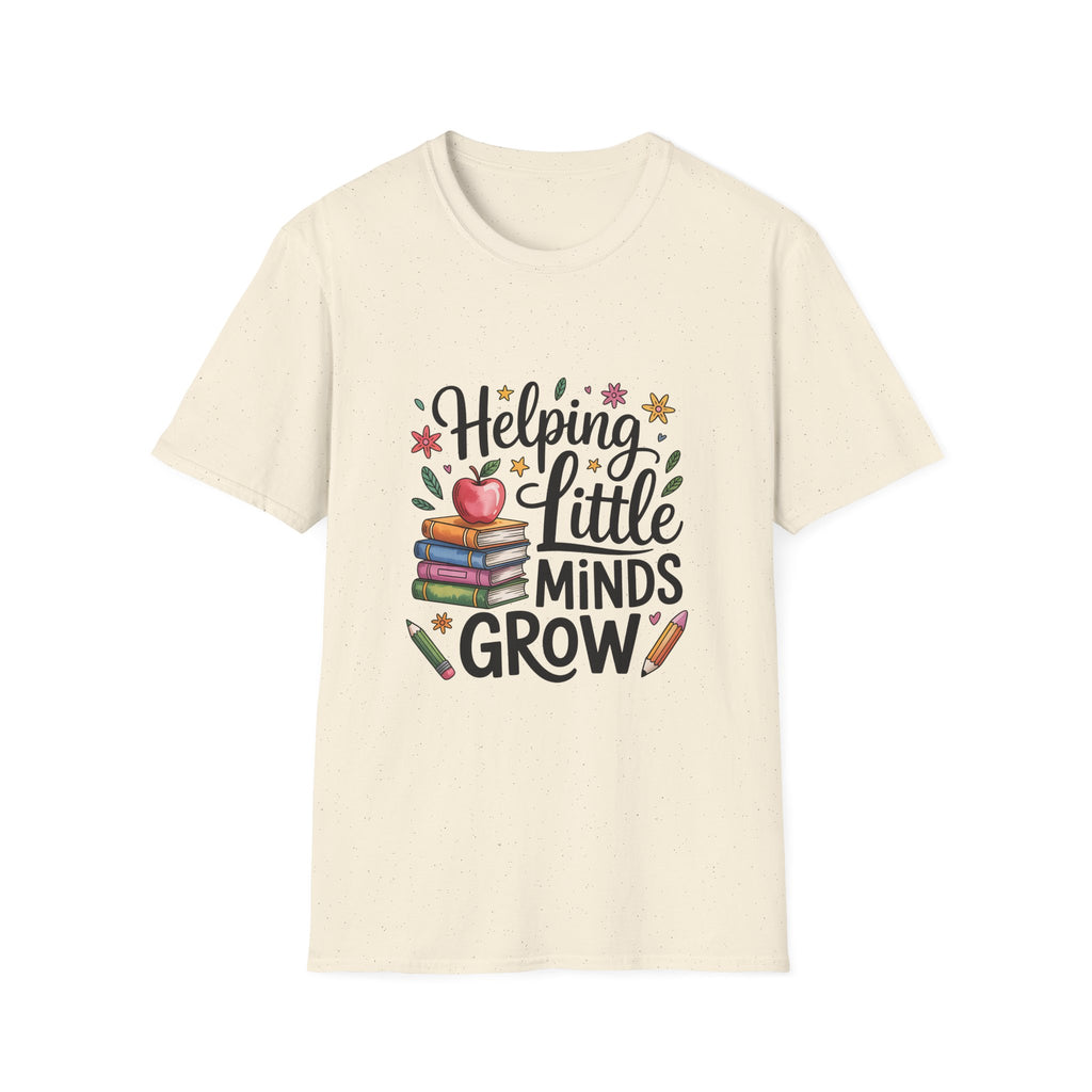 Helping Little Minds Grow T-Shirt | Teacher Books Apple Pencil Design
