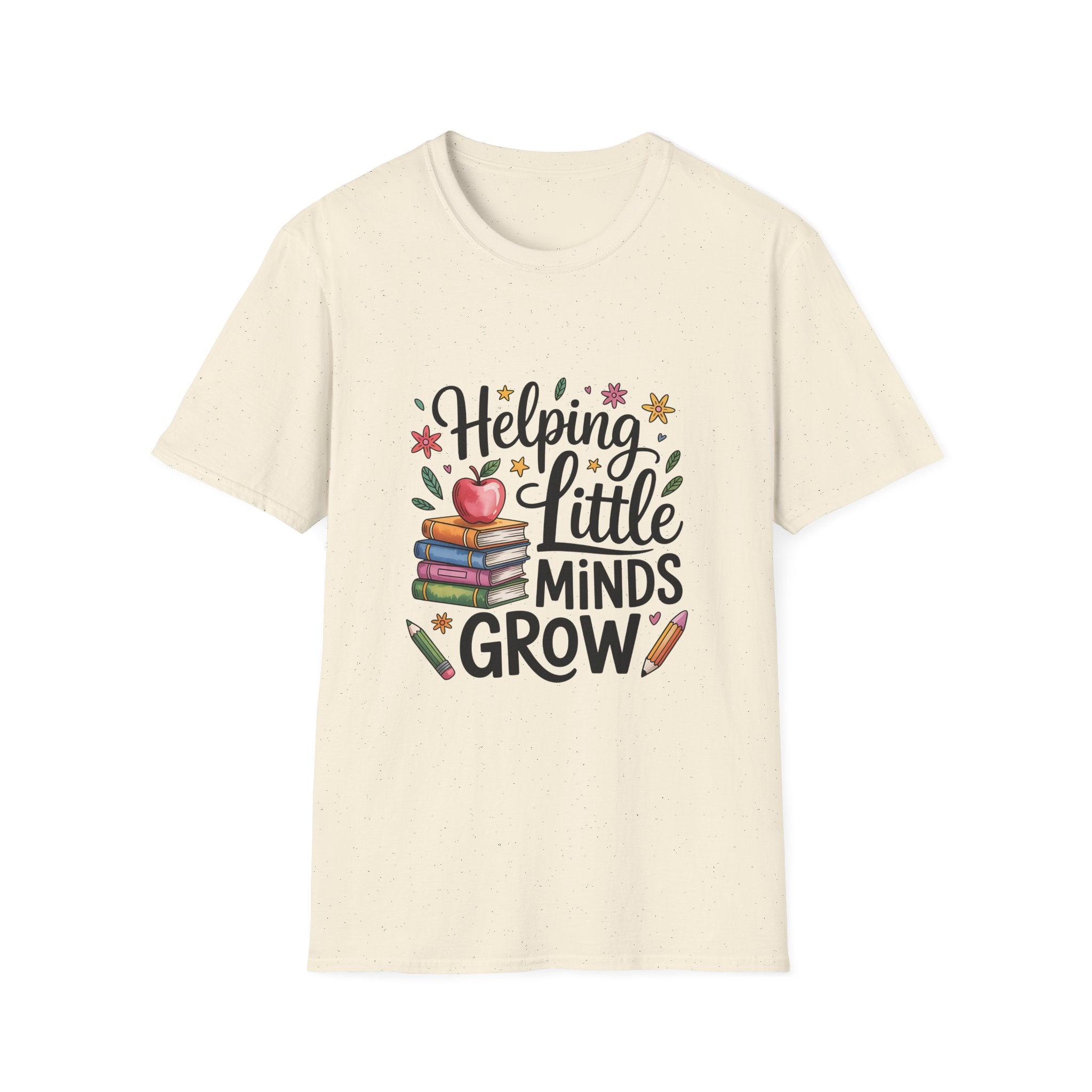 Helping Little Minds Grow T-Shirt | Teacher Books Apple Pencil Design