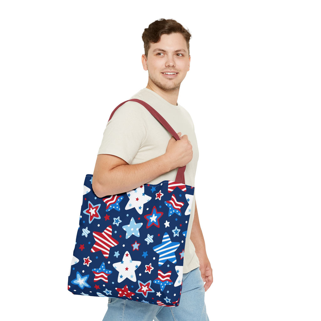 Patriotic Stars pattern Tote Bag | Red White Blue Fourth of July