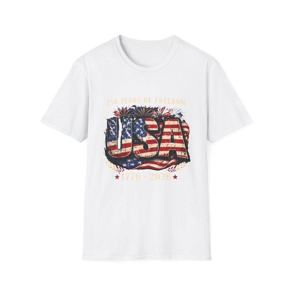 USA Flag Graphic T-Shirt | American Flag Typography, Patriotic Fourth of July