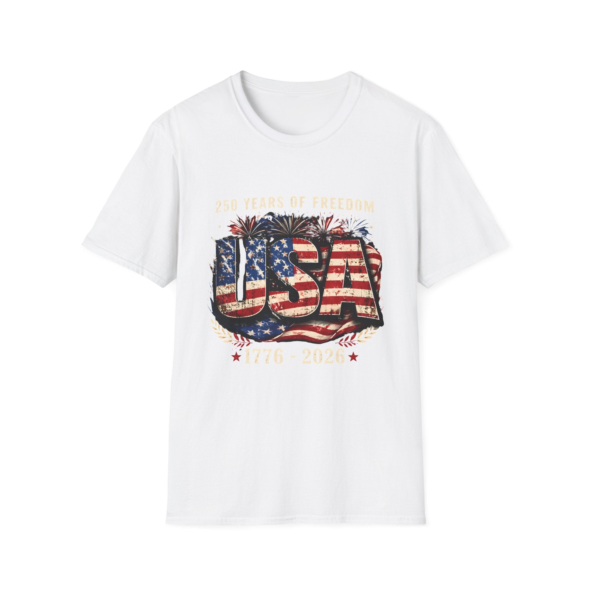 USA Flag Graphic T-Shirt | American Flag Typography, Patriotic Fourth of July