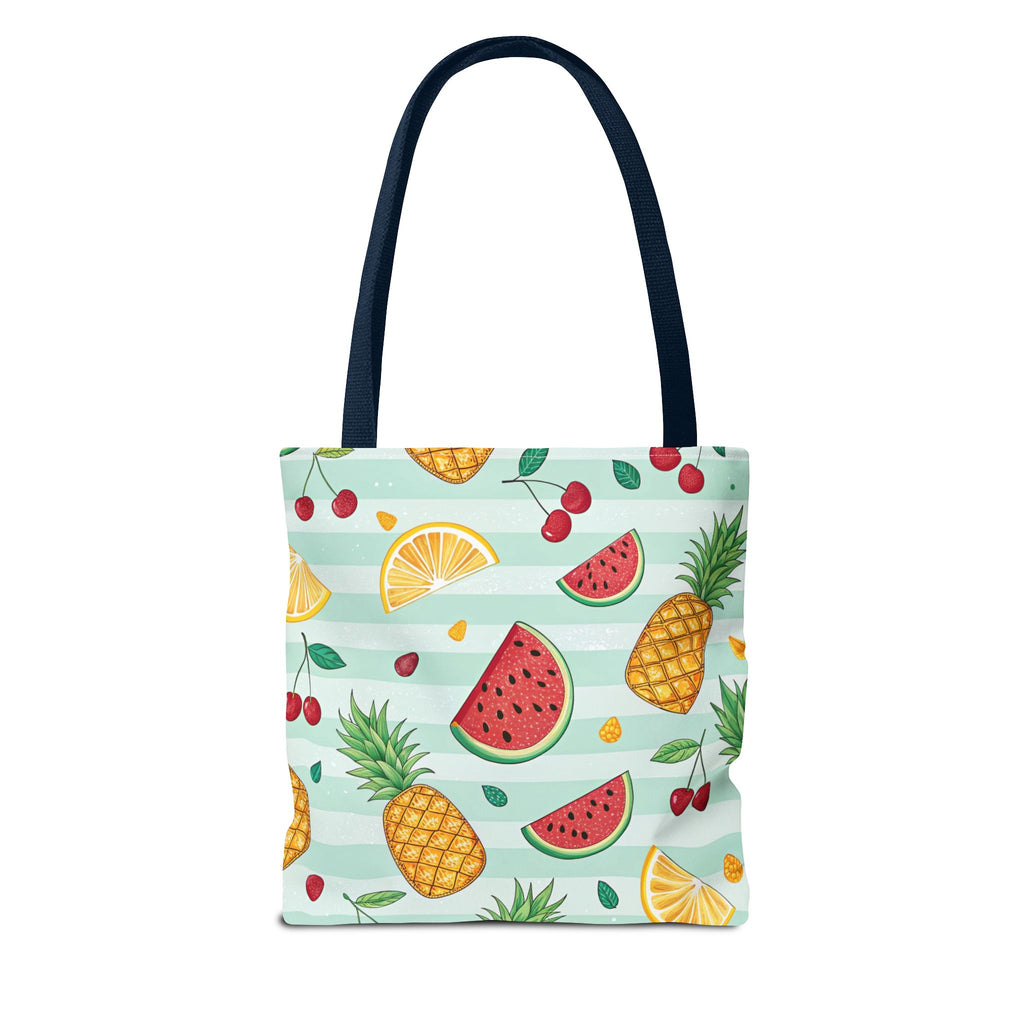 Tropical Fruit Pattern Tote Bag | Pineapple Watermelon Cherry Citrus Beach
