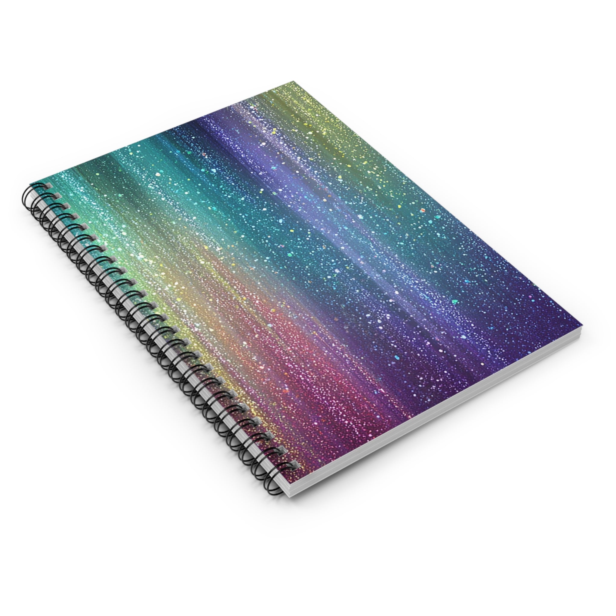 Aurora Gradient Sparkle Spiral Notebook | Ruled Journal