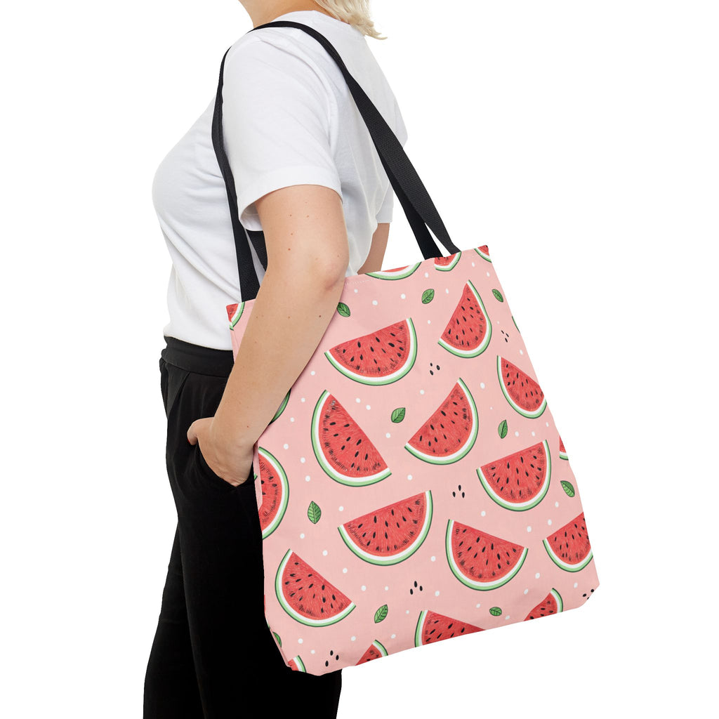 Watermelon Pattern Tote Bag | Pink Summer Fruit Print