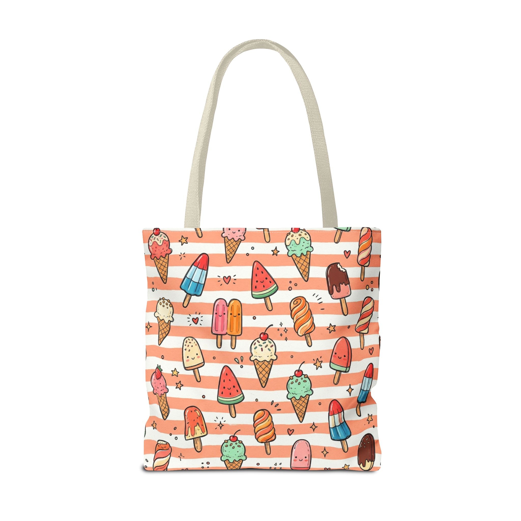 Ice Cream and Popsicles Tote Bag | Cute Summer Dessert Pattern