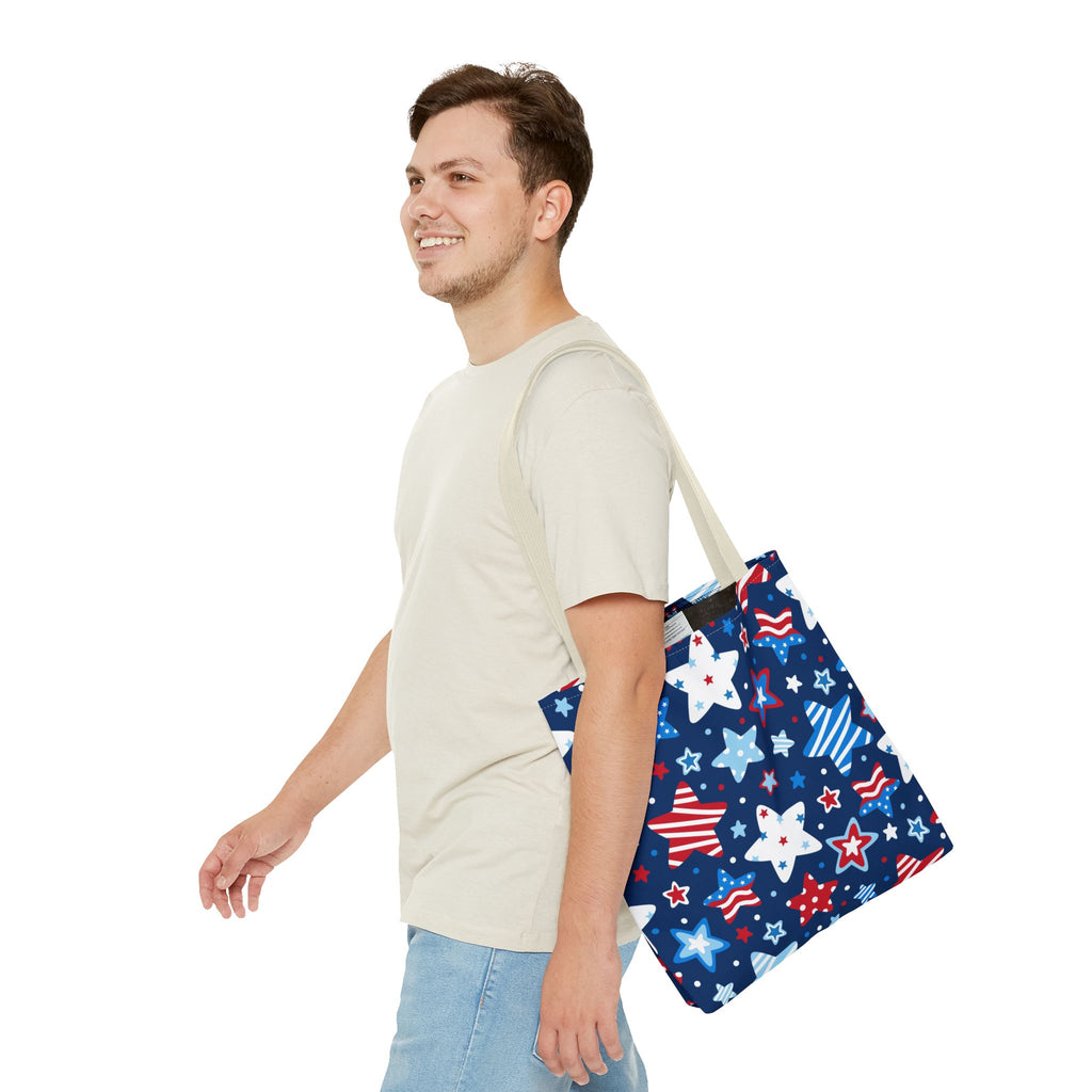 Patriotic Stars pattern Tote Bag | Red White Blue Fourth of July