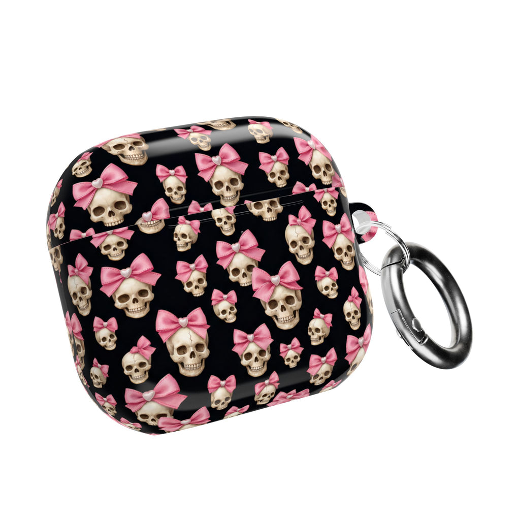 Pink Bow Skull AirPod Case | Cute Gothic Skull Pattern