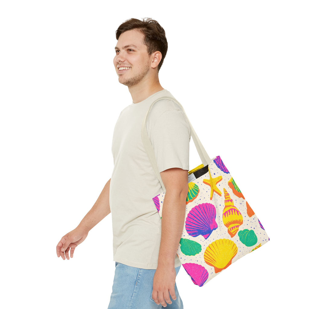 Colorful Seashell Pattern Tote | Beach Shells Summer Print