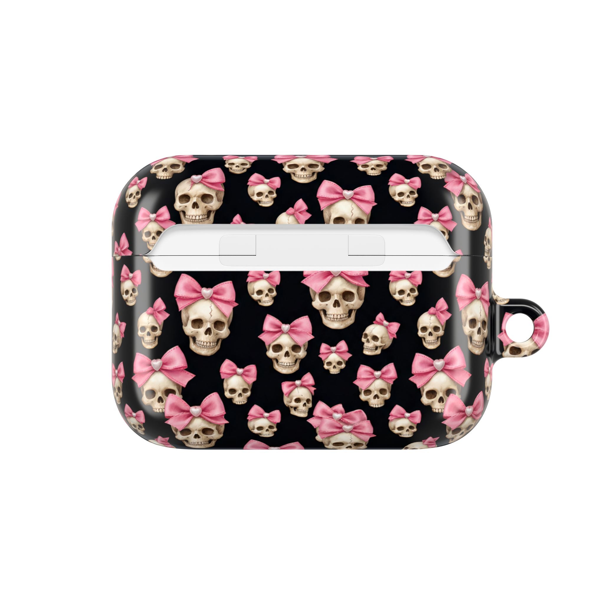 Pink Bow Skull AirPod Case | Cute Gothic Skull Pattern