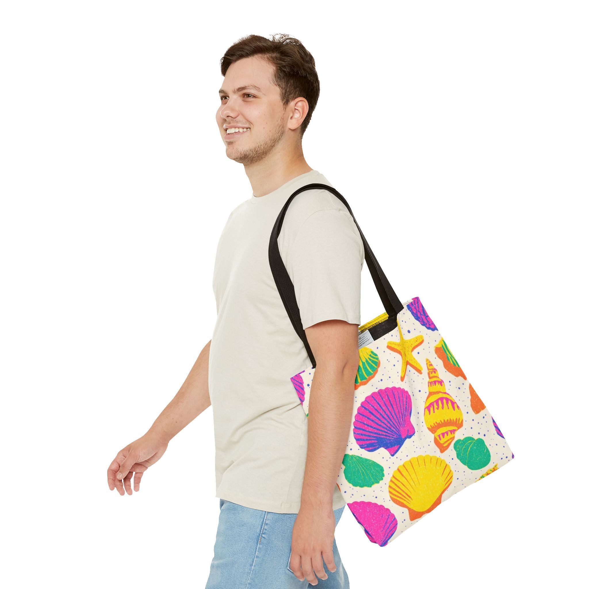 Colorful Seashell Pattern Tote | Beach Shells Summer Print