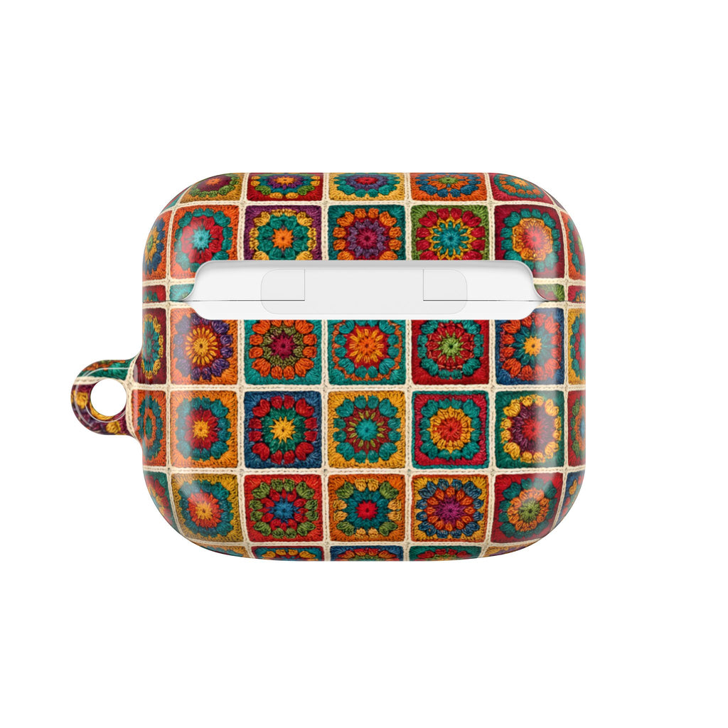 Colorful Crochet Granny Square AirPod Case | Boho Mosaic Pattern