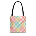 Pastel Plaid Tote Bag | Spring Plaid Pattern, Pastel Checkered Tote