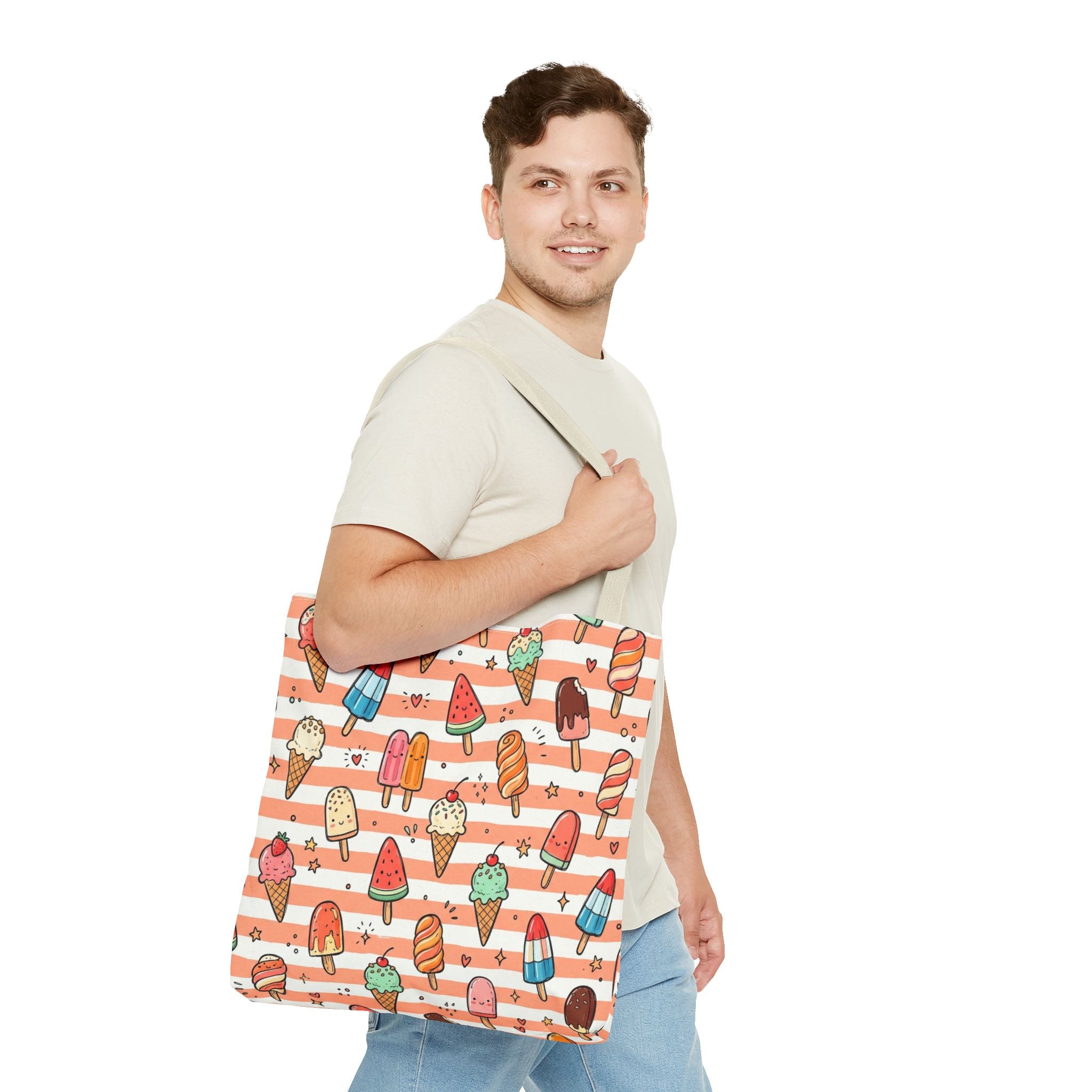 Ice Cream and Popsicles Tote Bag | Cute Summer Dessert Pattern