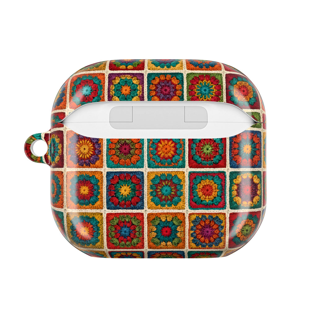 Colorful Crochet Granny Square AirPod Case | Boho Mosaic Pattern