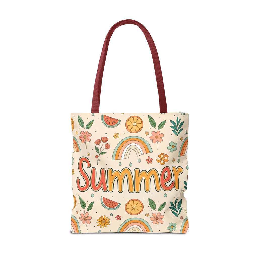 Summer Pattern Tote Bag | Rainbow, Watermelon, Floral Beach Vibes