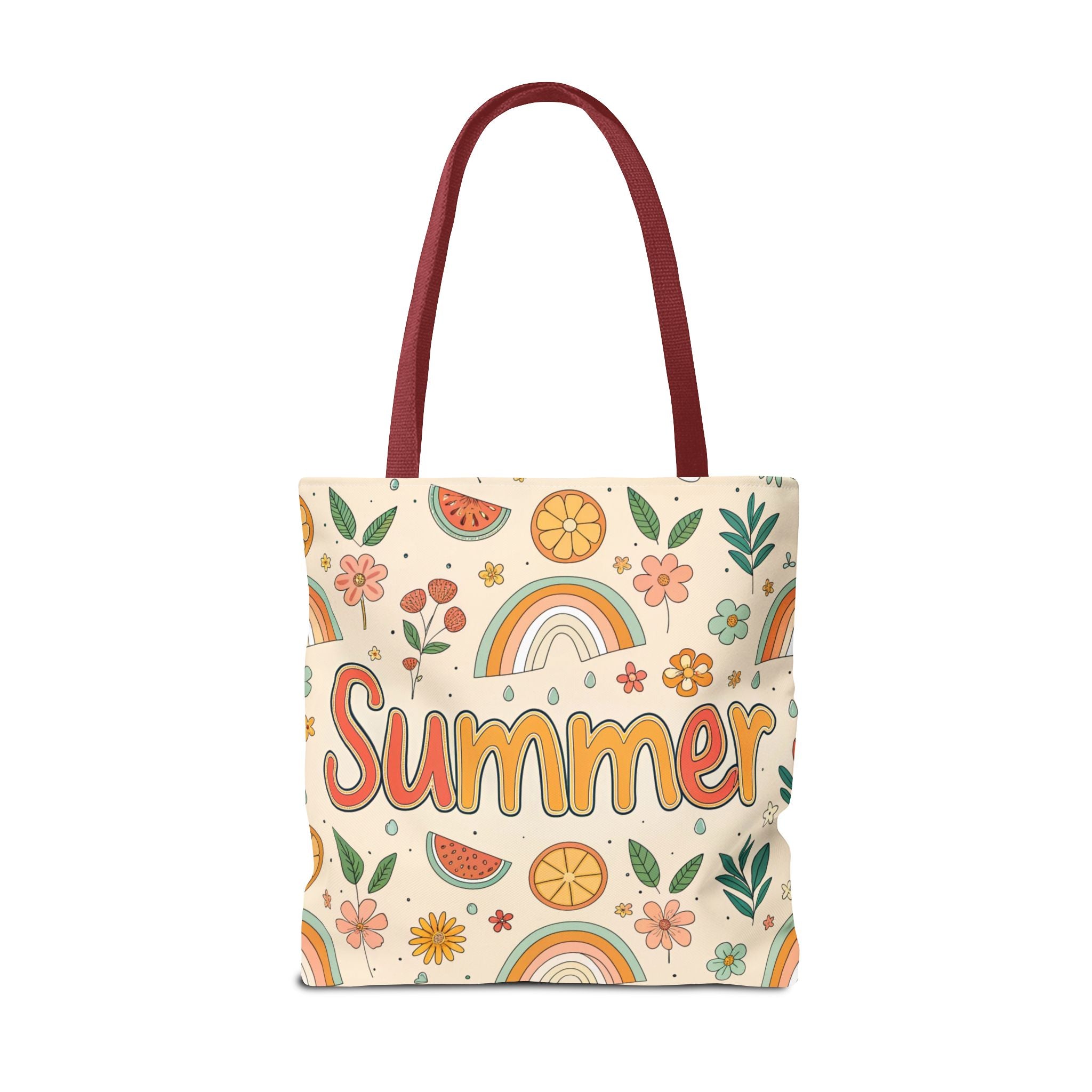Summer Pattern Tote Bag | Rainbow, Watermelon, Floral Beach Vibes