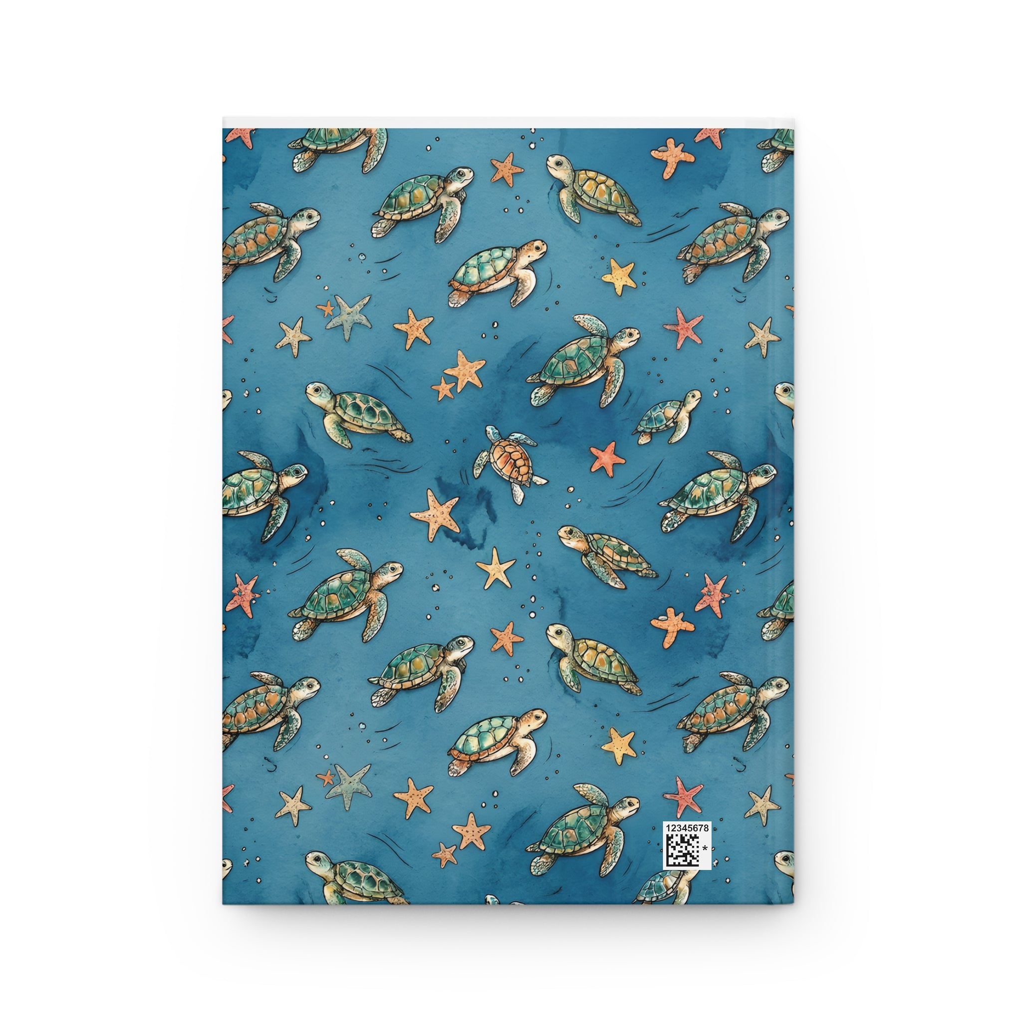 Sea Turtle Pattern Hardcover Journal  Ocean Blue Notebook for Travel, Nature Lovers & Gifts