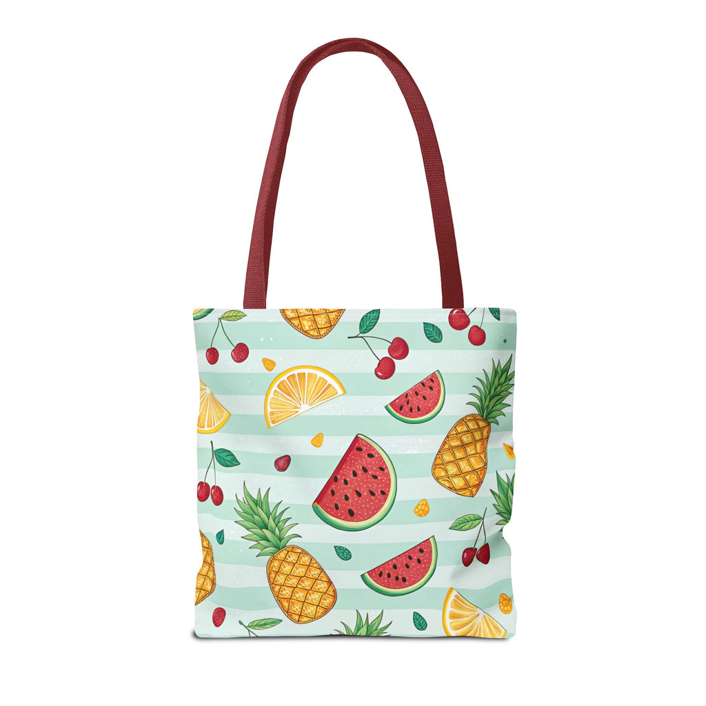 Tropical Fruit Pattern Tote Bag | Pineapple Watermelon Cherry Citrus Beach