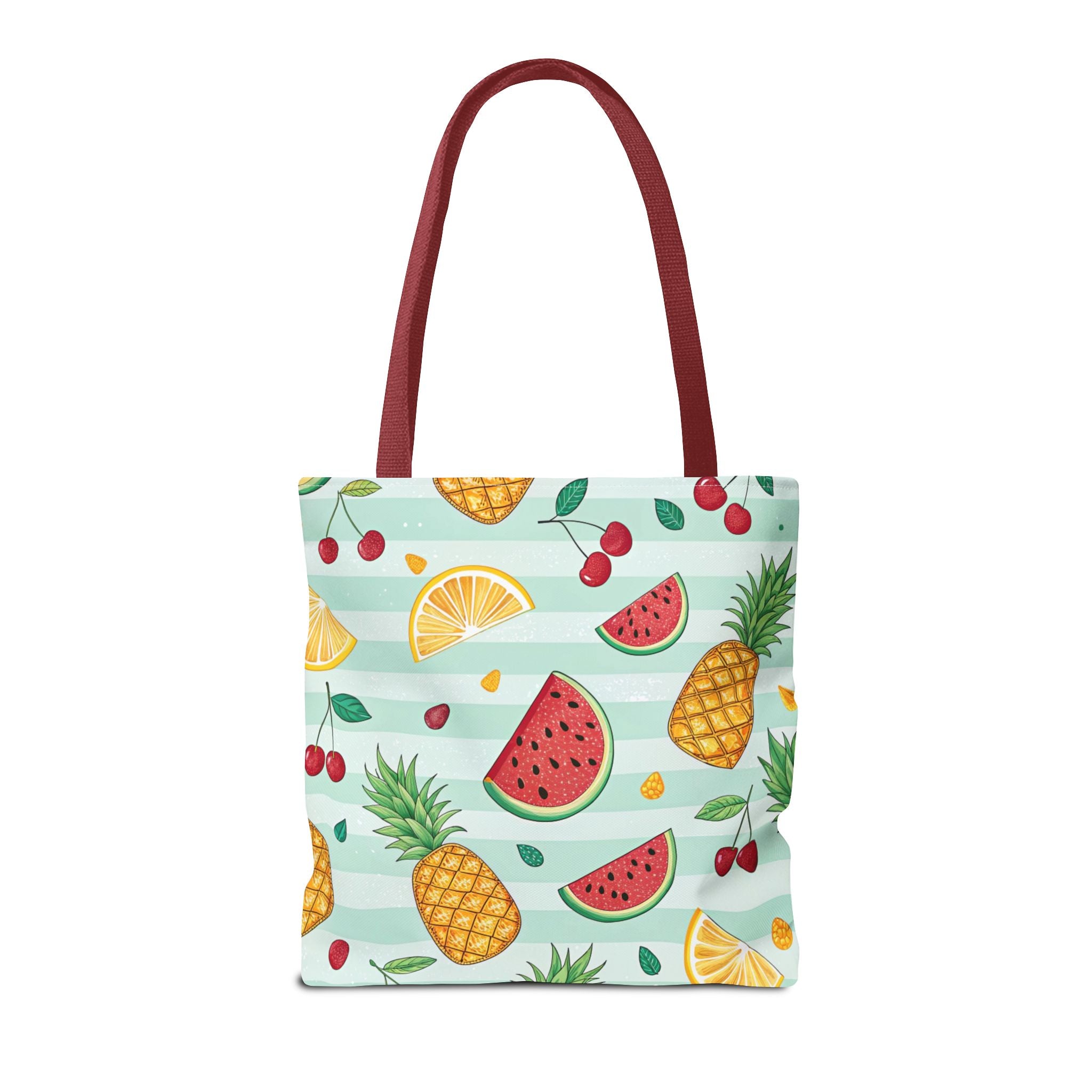 Tropical Fruit Pattern Tote Bag | Pineapple Watermelon Cherry Citrus Beach