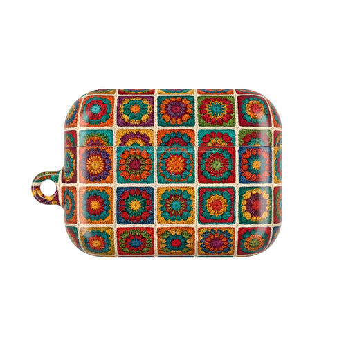 Colorful Crochet Granny Square AirPod Case | Boho Mosaic Pattern