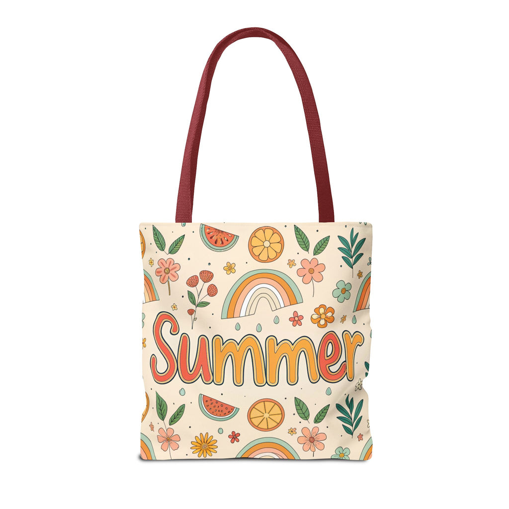 Summer Pattern Tote Bag | Rainbow, Watermelon, Floral Beach Vibes
