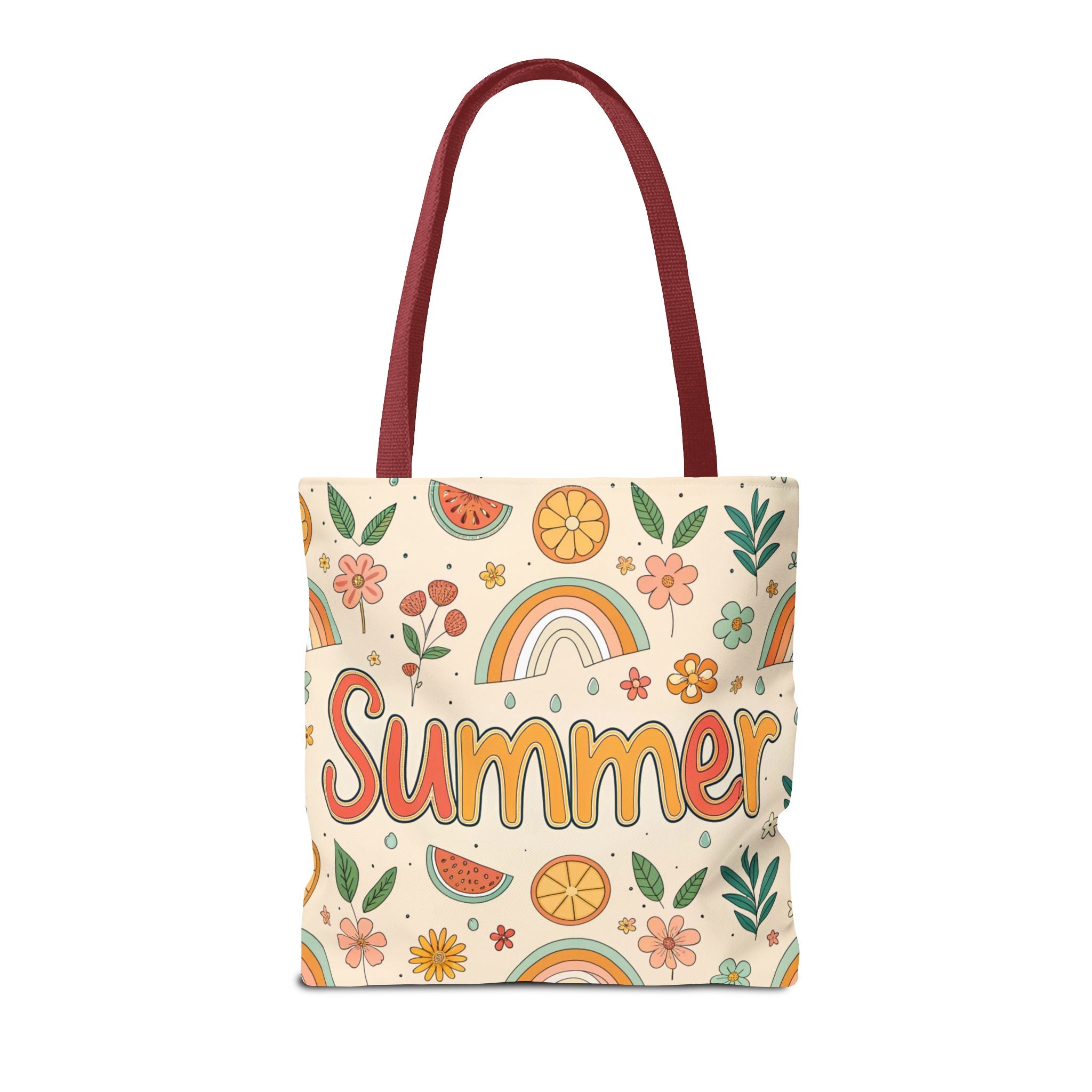 Summer Pattern Tote Bag | Rainbow, Watermelon, Floral Beach Vibes