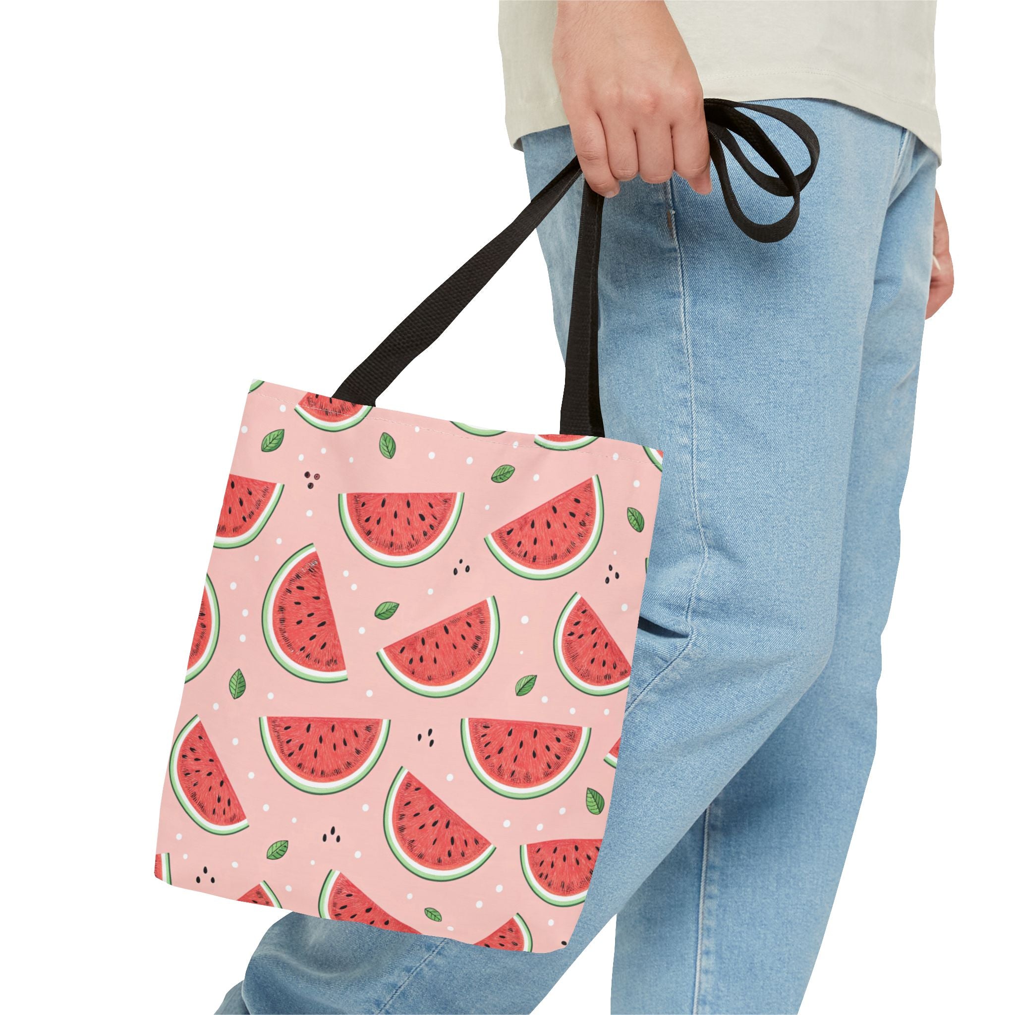 Watermelon Pattern Tote Bag | Pink Summer Fruit Print