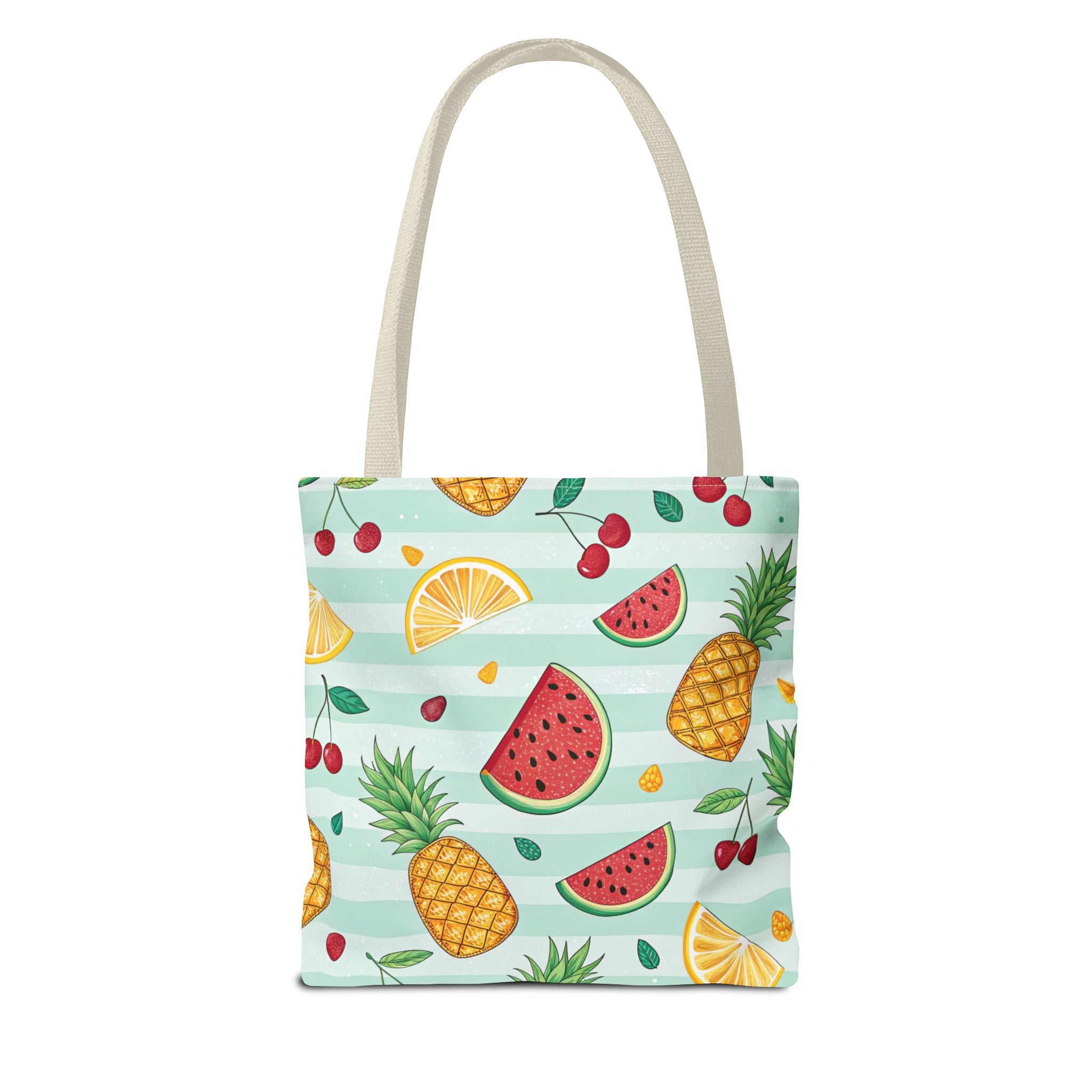 Tropical Fruit Pattern Tote Bag | Pineapple Watermelon Cherry Citrus Beach