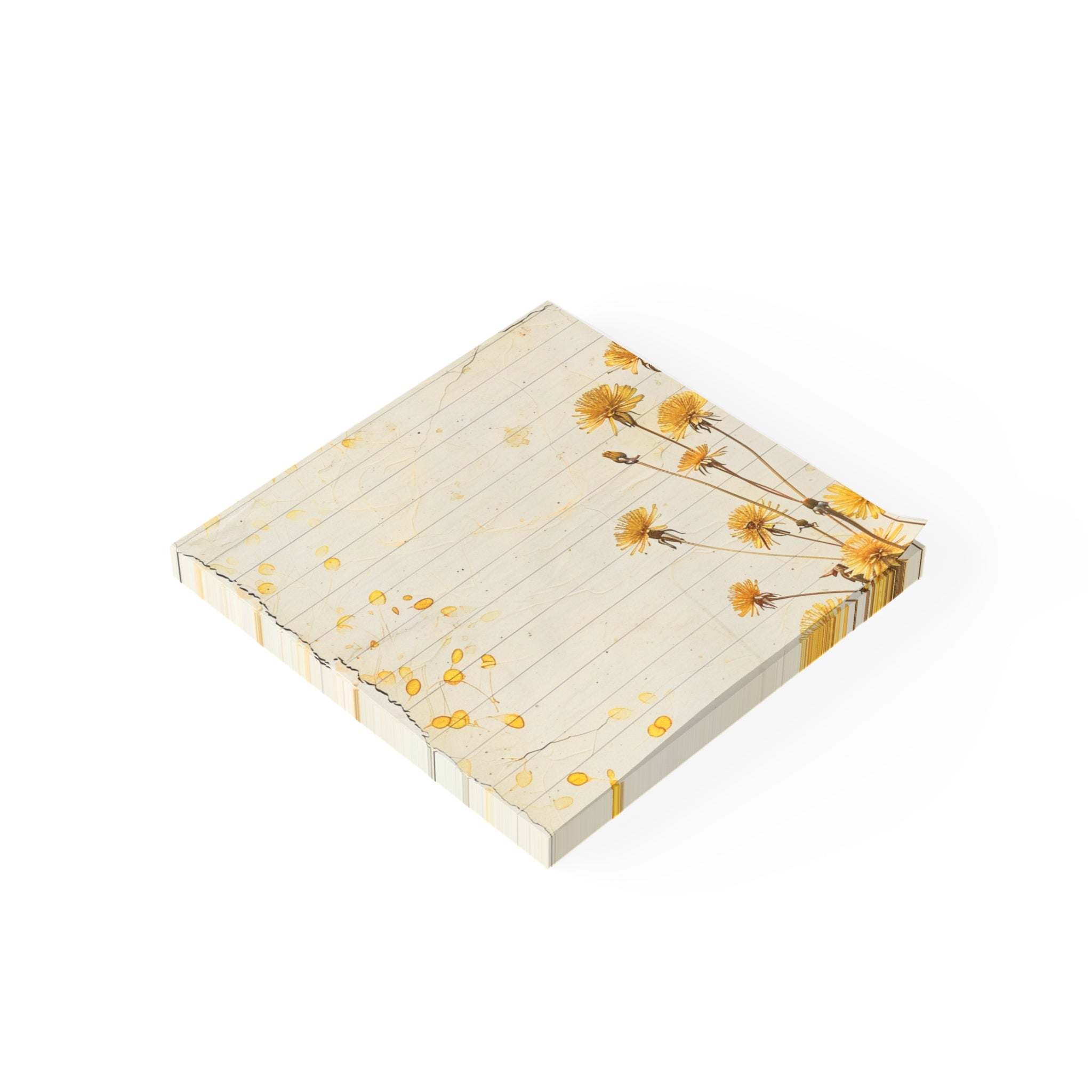 Yellow Wildflowers Post-it Note Pads | Lined Sticky Notes, Vintage Floral