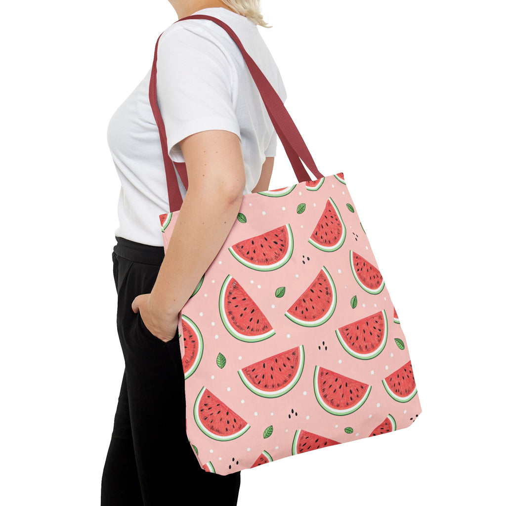 Watermelon Pattern Tote Bag | Pink Summer Fruit Print