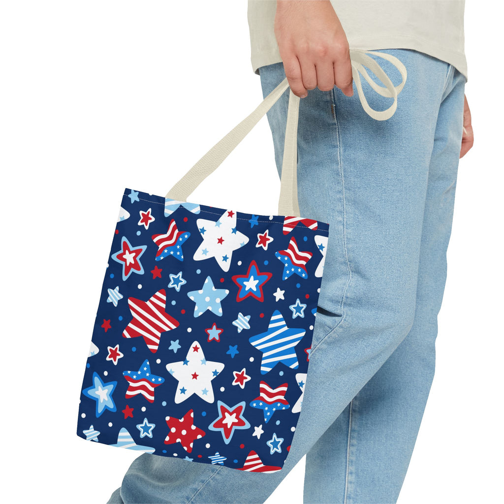 Patriotic Stars pattern Tote Bag | Red White Blue Fourth of July