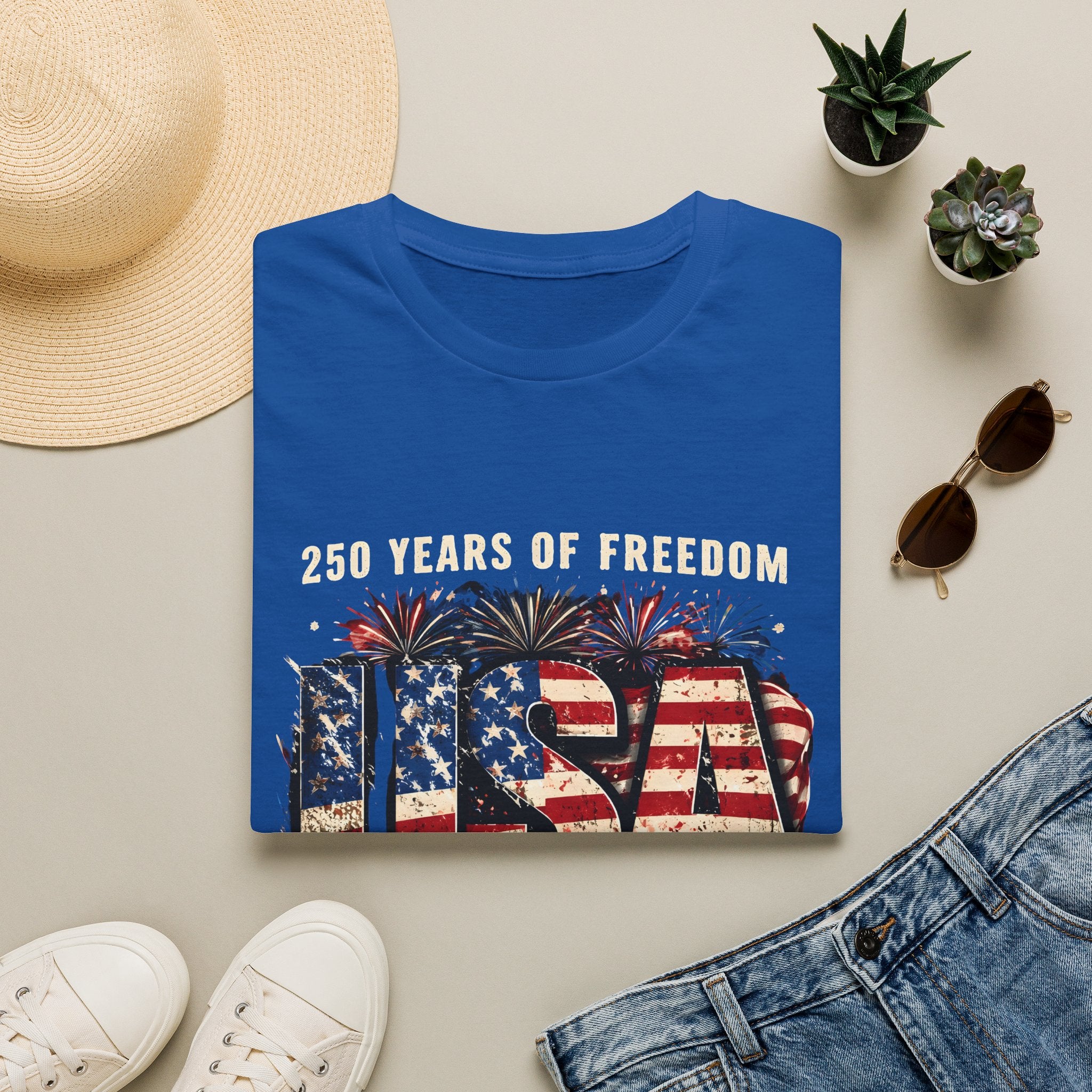 USA Flag Graphic T-Shirt | American Flag Typography, Patriotic Fourth of July