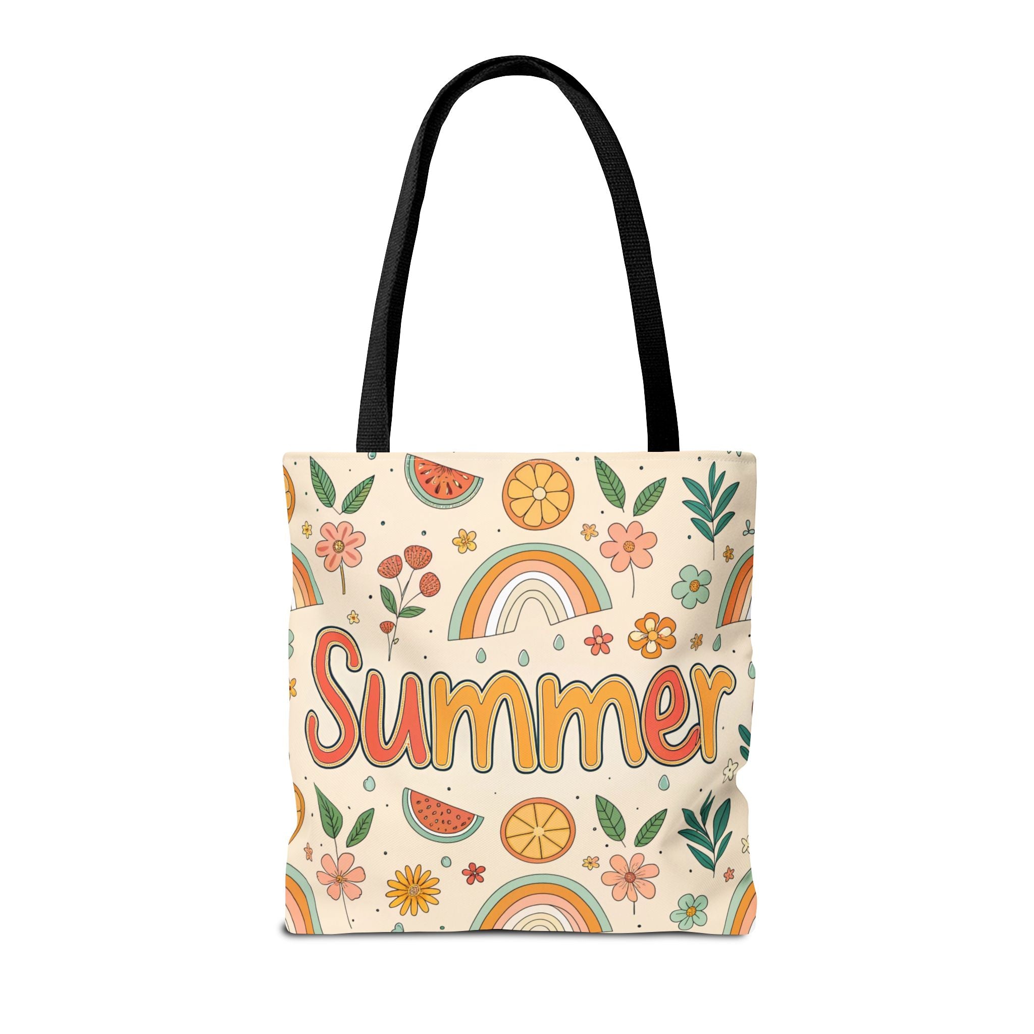 Summer Pattern Tote Bag | Rainbow, Watermelon, Floral Beach Vibes