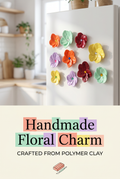 Polymer Clay Flower Magnets Handmade