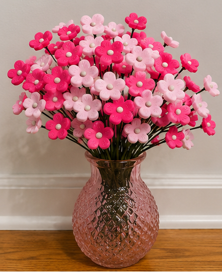 Eternal Flower Bouquet | Polymer Clay Flowers | Handmade Floral Arrangement | Pink