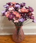 Eternal Flower Bouquet | Polymer Clay Flowers | Handmade Floral Arrangement | Pink and Purple