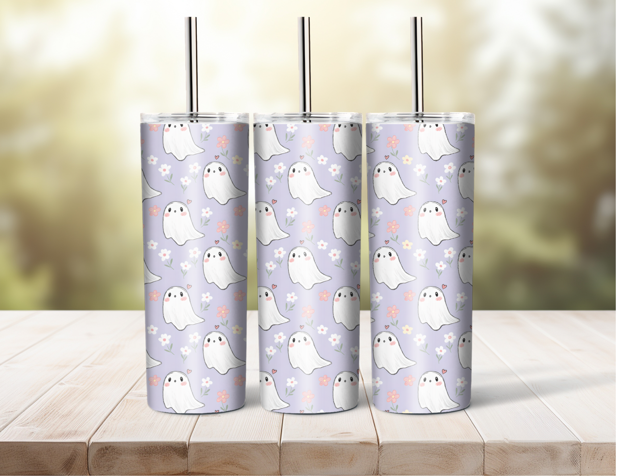 Ghosts Seamless Pattern PNG | Halloween | Digital Download for Sublimation & Crafts