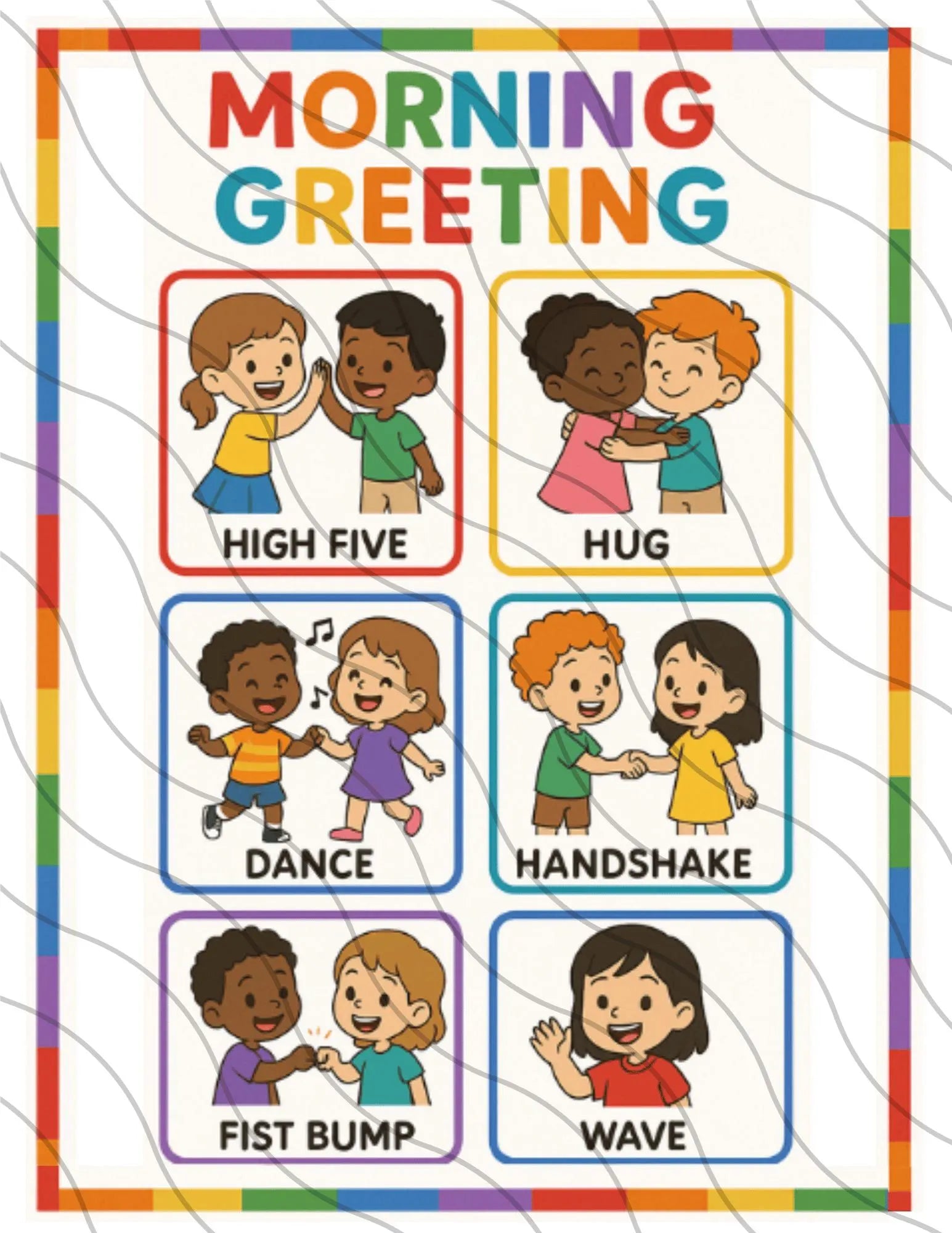 Morning Greet Choice Chart Poster for Preschool