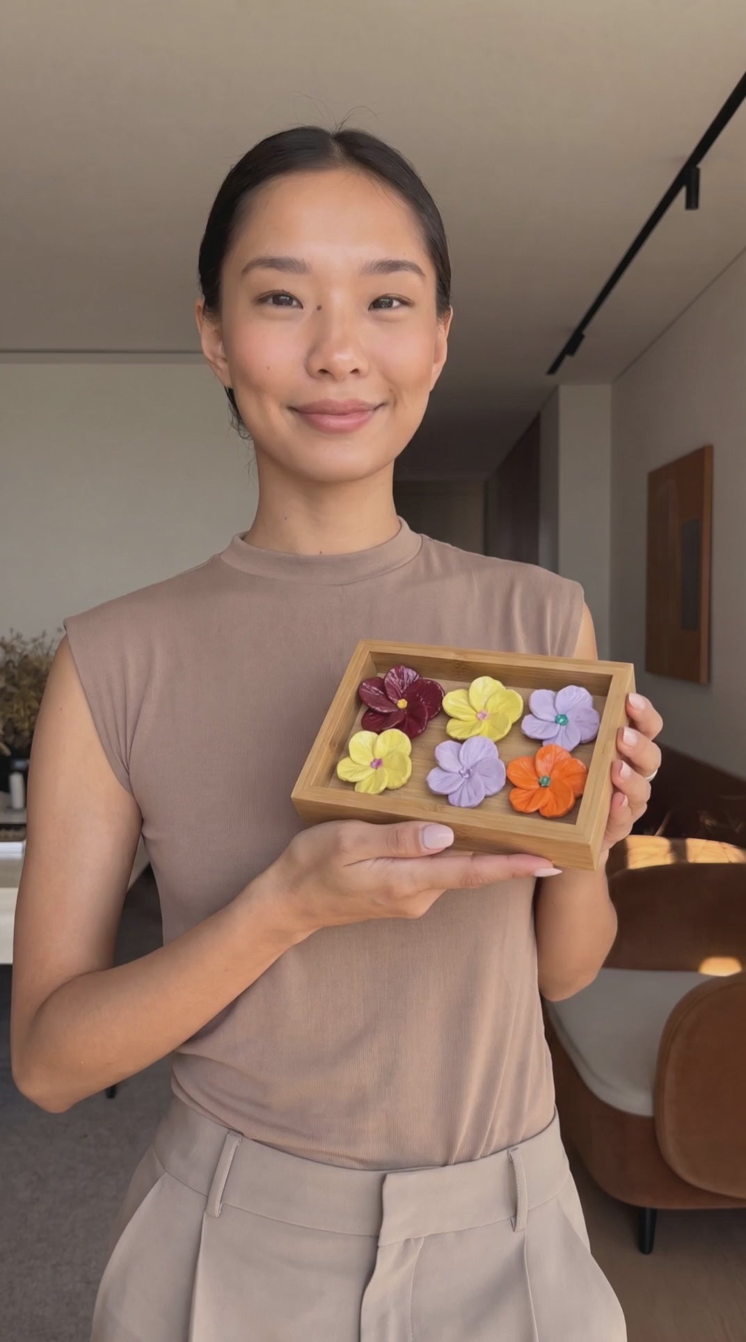 Polymer Clay Flower Magnets Handmade