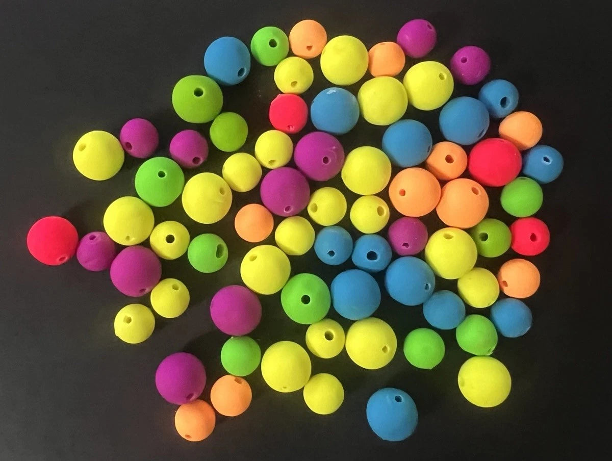 Handmade Polymer Clay Beads Neon Purple Green Red Yellow Blue Orange